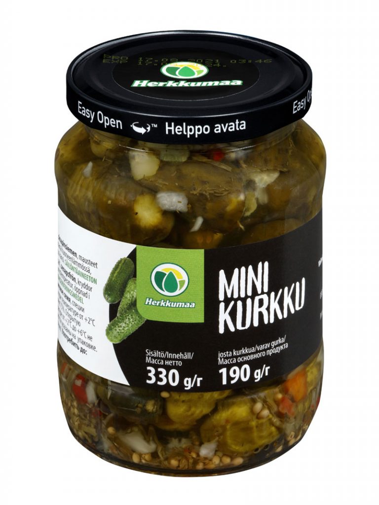 Herkkumaa minikurkku 330g lasipurkissa